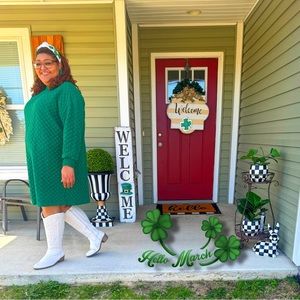 Green Sweatshirt Dress